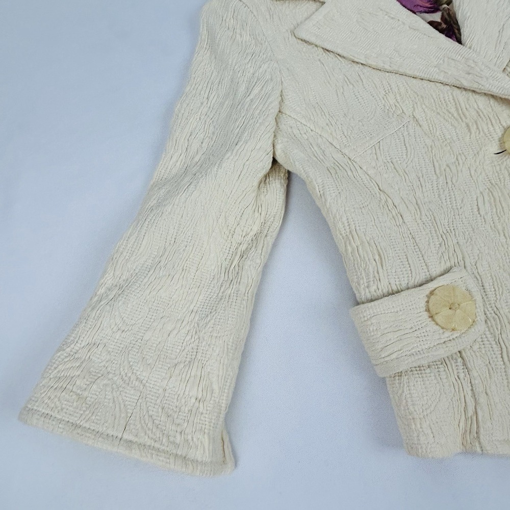 Yoana Baraschi Jacket & Skirt Set Women's XS Designer Ivory Knit 99% Cotton - Picture 7 of 16